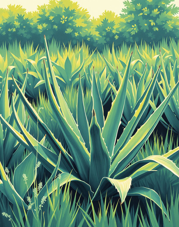Organic aloe vera field in India