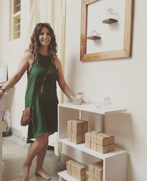 Prisca with Onde products